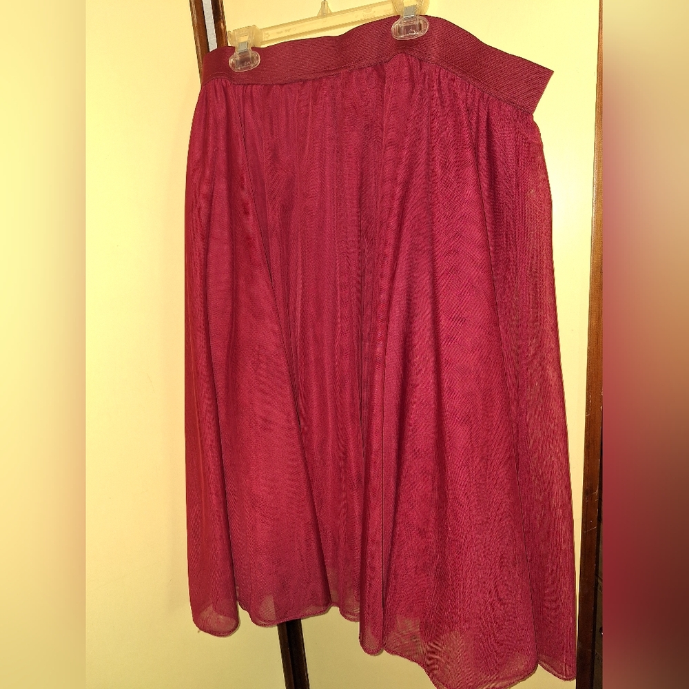Torrid Red Tulle A-Line Midi Skirt